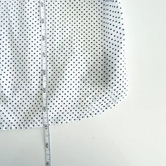 Tommy Hilfiger Mens Dress Shirt Long Sleeve Button Down Polka White Black XL - Picture 8 of 8